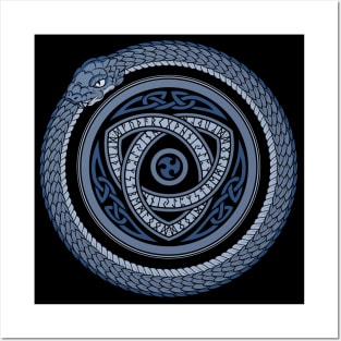 Ouroboros Viking Jormungandr Norse Pagan Mythology Serpent Posters and Art